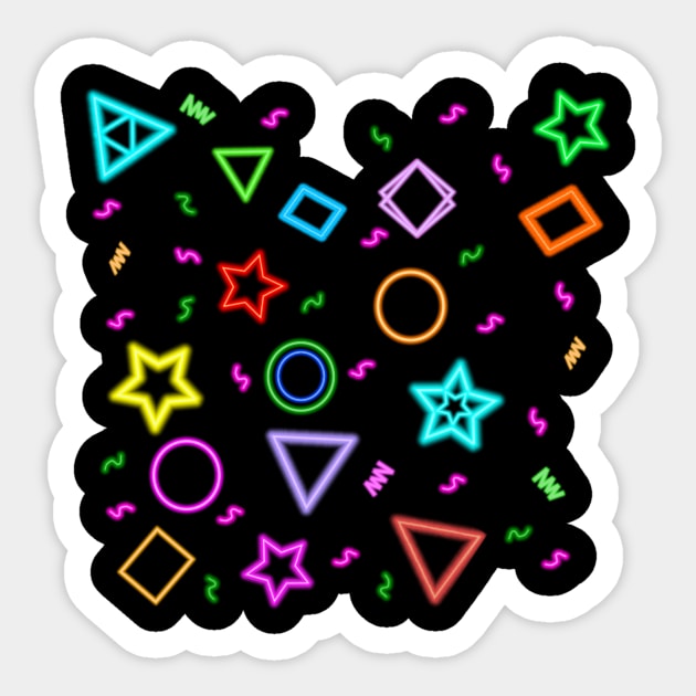 Neon Shapes! Great for Kids! Sticker by Moshimo